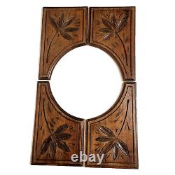 4 Flower branch wood carving panel 10.43 in Antique French architectural salvage