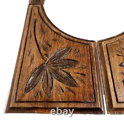 4 Flower branch wood carving panel 10.43 in Antique French architectural salvage