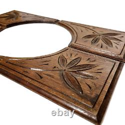 4 Flower branch wood carving panel 10.43 in Antique French architectural salvage