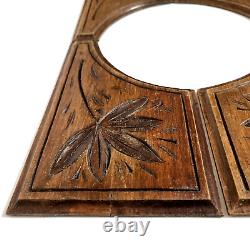 4 Flower branch wood carving panel 10.43 in Antique French architectural salvage