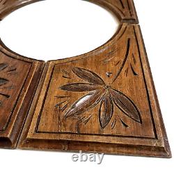 4 Flower branch wood carving panel 10.43 in Antique French architectural salvage