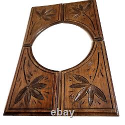 4 Flower branch wood carving panel 10.43 in Antique French architectural salvage