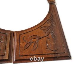 4 Flower branch wood carving panel 8.46 in Antique French architectural salvage