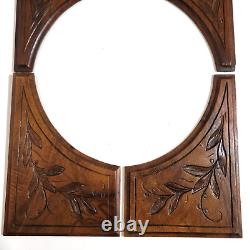 4 Flower branch wood carving panel 8.46 in Antique French architectural salvage