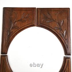 4 Flower branch wood carving panel 8.46 in Antique French architectural salvage