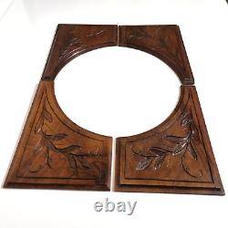 4 Flower branch wood carving panel 8.46 in Antique French architectural salvage