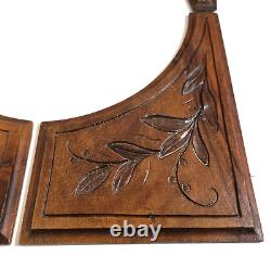 4 Flower branch wood carving panel 8.46 in Antique French architectural salvage