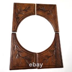 4 Flower branch wood carving panel 8.46 in Antique French architectural salvage