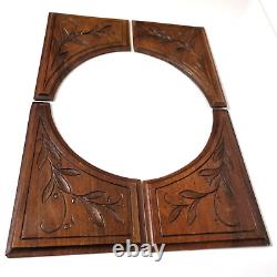 4 Flower branch wood carving panel 8.46 in Antique French architectural salvage