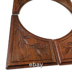 4 Flower branch wood carving panel 8.46 in Antique French architectural salvage