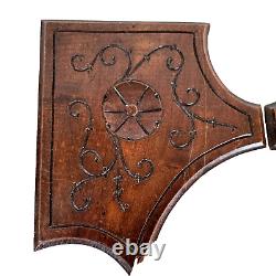 4 Rosette scroll wood carving panel 8.5 in Antique French architectural salvage