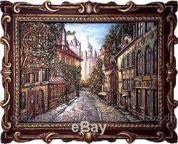 41 Carved wood 3D The Old City art oil painting picture panel icon