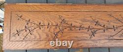 46 French Antique Wood Carved Architectural Panel Pediment Solid Oak Walnut