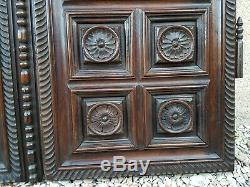 50, Antique French, Pair of Door, Panel, Carved, Oak, Wood, 17th