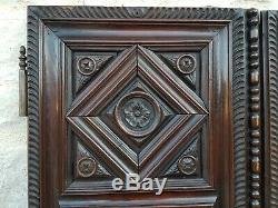 50, Antique French, Pair of Door, Panel, Carved, Oak, Wood, 17th