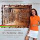 51 / 130cm The Old City Wood Carved Picture 3d Art Paiting-panel-icon-frame