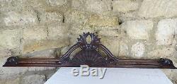 57 Antique French Carved Wood Architectural Pediment Panel Solid Mahogany