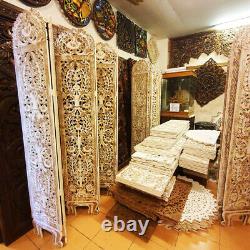 6 panel Wooden Diveder Home Hand Carved Screen Privacy Peparator Teak Partition