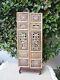 822p. Antique Carved Gold Gilt Wood Panel For Pair Withbird And Flower Screen