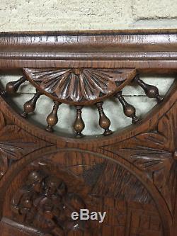 90835 French Antique Carved Wood Architectural Panel Brittany 1880s