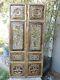 966p. Antique Carved Gold Gilt Wood Panel With Two Pcs/set Flower / Vase And Bird