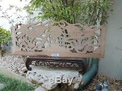 973. Antique Carved Gold Gilt Wood Panel w Foo Dog