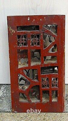 ANTIQUE 19c CHINESE WOOD CARVED GILT LACQUERED PIERCED PANEL, BOTTLE SCENE #2