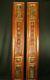 Antique Chinese Pair Of 2 Qing Dynasty 150yrs Hand Carved Panels Red Black&gold