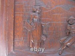 ANTIQUE FRENCH CARVED OAK WOOD PANEL, LATE 19th CENTURY