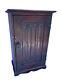 Antique Hand Carved Small Wood Cabinet With Linenfold Panel