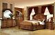 Atherton 5 Pieces Old World Tobacco Brown Finish Bedroom Set W. King Panel Bed