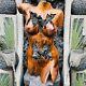 Abstract Hand Carved Nude Female Mural Torso Suar Wood Carving Wall Panel Art