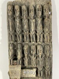 African Tribal Art Carved Hardwood Dogon Granary Door & Lock