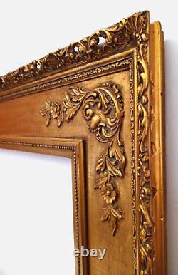 Amazing! 20 X 24 Antique Carved & Pierced Wood Panel Frame Gold Leaf 7 Wide