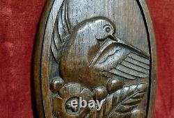 Amour love dove symbol carved wood panel Antique french architctural salvage 11