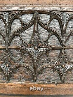 An Exceptional French Gothic Revival Church panel carved oak circa 1880-1