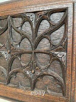 An Exceptional French Gothic Revival Church panel carved oak circa 1880-1