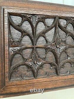 An Exceptional French Gothic Revival Church panel carved oak circa 1880-1