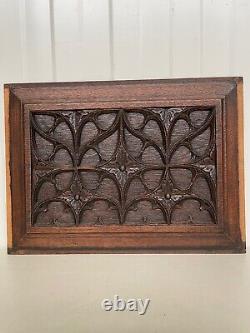 An Exceptional French Gothic Revival Church panel carved oak circa 1880-1