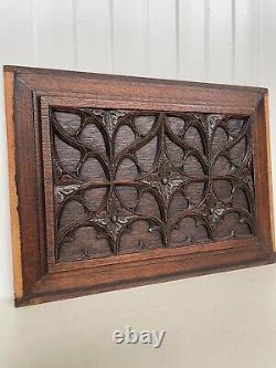 An Exceptional French Gothic Revival Church panel carved oak circa 1880-1