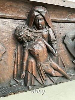 An Exceptional RARE Top Quality Carved Gothic panel with Pieta /Christ Madonna