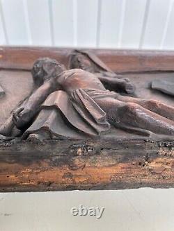 An Exceptional RARE Top Quality Carved Gothic panel with Pieta /Christ Madonna