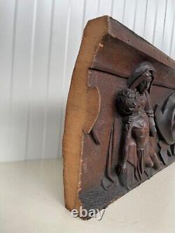 An Exceptional RARE Top Quality Carved Gothic panel with Pieta /Christ Madonna