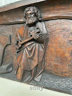 An Exceptional RARE Top Quality Gothic Carved panel- SAINT PETER