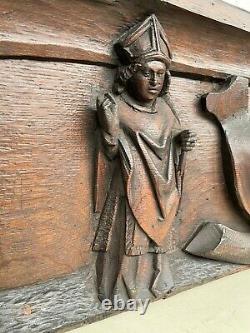 An Exceptional RARE Top Quality Gothic Carved panel with a Saint