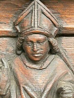 An Exceptional RARE Top Quality Gothic Carved panel with a Saint