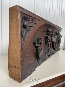 An Exceptional RARE Top Quality Gothic Carved panel with a Saint