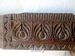 Ancient Rare Wood Fine Hand Carved Collectable Floral Door Panel