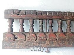 Ancient Rare Wood Fine Hand Carved Hindu Lords sigasan (cahir) part Panel