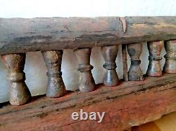 Ancient Rare Wood Fine Hand Carved Hindu Lords sigasan (cahir) part Panel